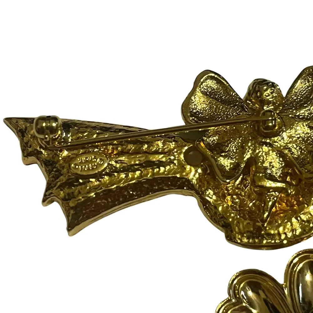 Kirks Folly Pot of Gold Four Leaf Clover Brooch